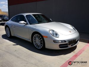 Fifth-Gear-Automotive-European-Auto-Repair-Lewisville-TX-2006-Silver-Porsche-911-997-For-Sale-Front-Right-View