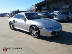 Fifth-Gear-Automotive-Lewisville-TX-75077-Silver-2001-Porsche-911-996-Turbo-For-Sale-Front-Right-side-corner-View-Angle
