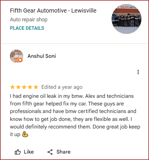 Review of Fifth Gear Automotive - Lewisville By Anshul Soni