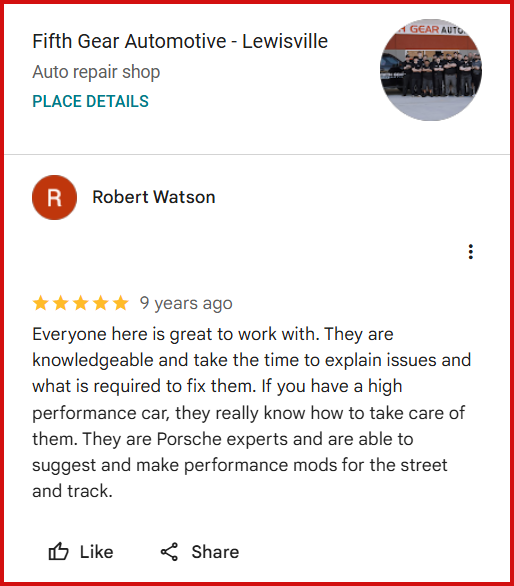 Review of Fifth Gear Automotive - Lewisville By Robert Watson