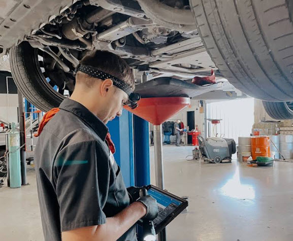 Under Vehicle Inspection At Our Garage